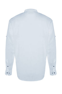 TRENDYOL MAN Koyu Yesil Slim Fit Basic Hakim Yaka Apoletli %100 Pamuklu Keten Gorunumlu Gomlek TMNSS20GO0188 - Trendyolmilla фото 16