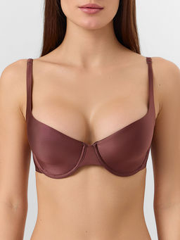 Бюстгальтер женский с мягкими чашками и сатиновым блеском