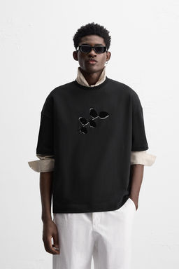 TEXTURED PRINT T-SHIRT - Zara фото 2