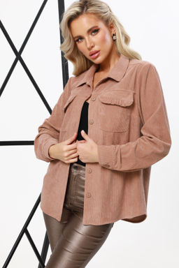 Рубашка из вельвета с накладными карманами - Dstrend фото 4