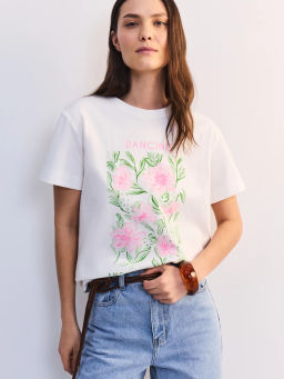 Футболка из хлопка с принтом ZR2605023425-2 / Zarina