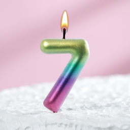Цена за 3 шт. Свеча в торт Акварель, цифра 7, 5,5 см