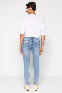 TRENDYOL MAN Ac?k Mavi Skinny Fit Esnek Kumas Dar Kesim Jeans Kot Pantolon TMNAW24JE00006 - Trendyolmilla фото 5
