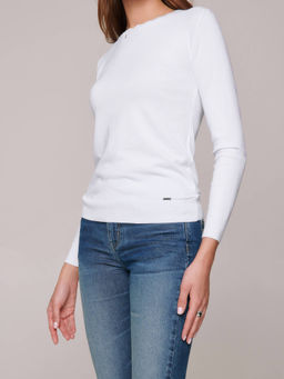 CONTE Джемпер с воланами из пряжи с вискозой LDK 104 optical white