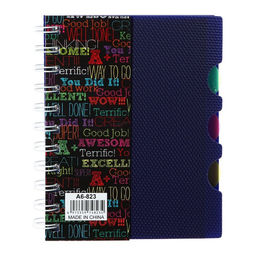 Блокнот на гребне А6, 100 листов, линия, обложка пластик, с разделителями Граффити, МИКС - Calligrata фото 3