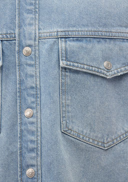 Ross 90lar Puslu Ac?k Mavi Jean Gomlek  фото 6