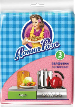 ДОННА РОЗА салфетки вискозные (3шт) 30х38 см