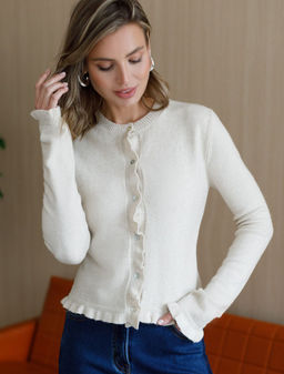 D31.149 Кардиган женский овсяный меланж