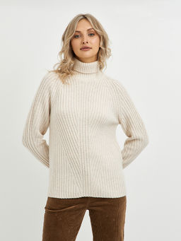 водолазка женская из шерсти в рубчик - Glenfield фото 4