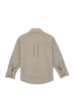 Светлая рубашка цвета хаки с длинным рукавом для мальчика Неожиданная скидка в корзине - U.s. polo assn фото 2