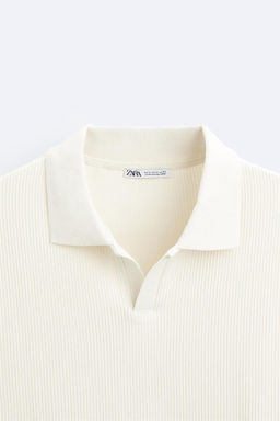 TEXTURED POLO SHIRT WITH RIBBED TRIMS - Zara фото 18