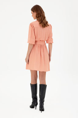 Женское тканое платье цвета лосося Неожиданная скидка в корзине - U.s. polo assn фото 5