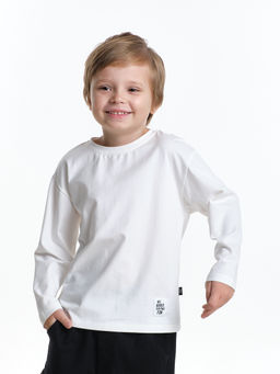 Базовый лонгслив для мальчика 22-6007 белый - Mini maxi фото 35