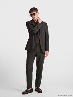 Standart Kal?p Dokulu Erkek Pantolon