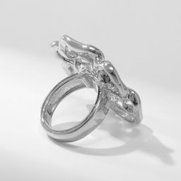 Кольцо металл Цветок роза, цвет серебро, размер 16 - Qf фото 2