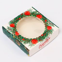 Цена за 5 шт. Подарочная коробка сборная с окном «Счастья», 11.5×11.5×3 см