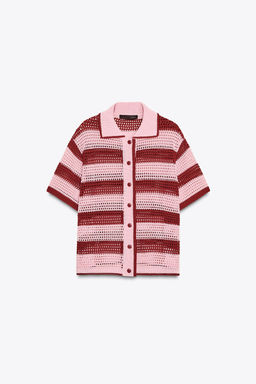 KNITTED POLO CARDIGAN