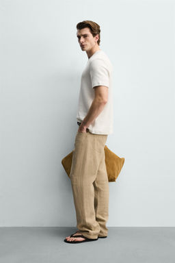 CAMISETA REGULAR FIT ESTRUCTURA / Blanco roto - Zara фото 4
