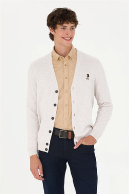 U. S. Polo Assn Мужской базовый трикотажный кардиган Stone Melange - U.s. polo assn фото 10