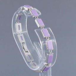 Браслет Канти из фиолетовой керамики покрытие светлый металл - Agat77 фото 2