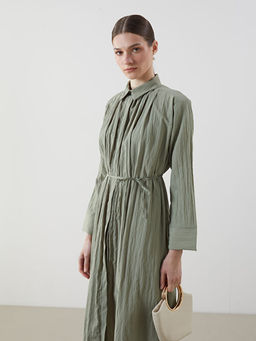 Oversize Dokulu Kad?n G?mlek Elbise