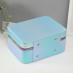 Набор шкатулок для украшений с зеркалом «Плетение», 3 шт., искусственная кожа, голубая