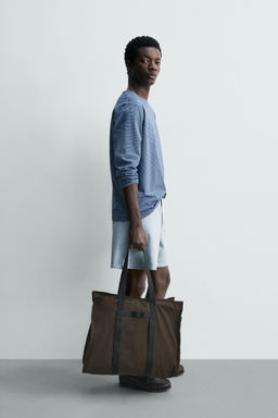 CAMISETA JACQUARD RAYAS / Azul
