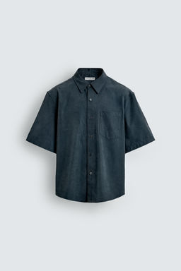 CAMISA RELAXED FIT EFECTO LAVADO / petro lavado - Zara фото 7