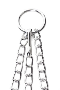 Зажимы для сосков с кольцом для пениса Metal by TOYFA, серебряные, 60 см