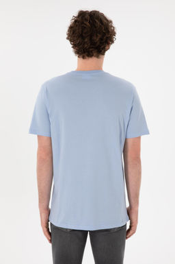 Erkek Regular Fit Bisiklet Yaka A__k Mavi Basic Ti__rt Sepette S_rpriz _ndirim - U.s. polo assn фото 6