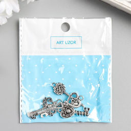 Цена за 2 шт. Металлический элемент, декоративная подвеска «Арт Узор. Ключики», набор 4 шт.