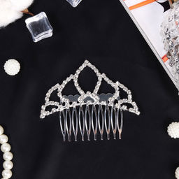 Диадема для волос «Медея», лепесток, 8×7 см, серебро