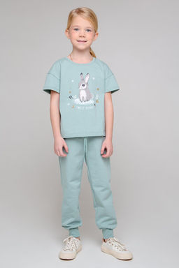 КР 301912/голубой прибой фуфайка (футболка) для дев