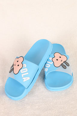 Шлепанцы голубые женские