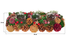 Новогоднее украшение подсвечник 36*14*8 см Тайна Рождества на 3 свечи прямоугольный - Elan gallery фото 2