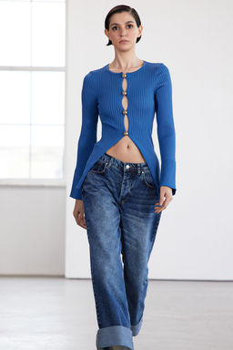 TRENDYOLMILLA Limited Edition Lacivert Dugme Detayl? Triko H?rka TWOAW25HI00319  фото 4