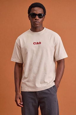Ta_ D___k Omuz Regular Bask_l_ T-Shirt TMNSS26TS00083