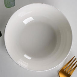 Салатник фарфоровый Доляна Золотая нить, 600 мл, d=15,2 см  фото 2