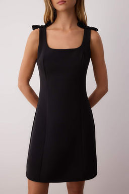 TRENDYOLMILLA Siyah A Kesim Fiyonklu Mini Dokuma Elbise TWOSS25EL00267 фото 20