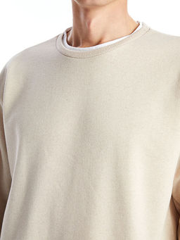 Bisiklet Yaka Uzun Kollu Erkek Sweatshirt