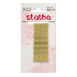 Zlatka Невидимки для волос металлические HIT-70 7 см 15 шт №04 серебряный  фото 4