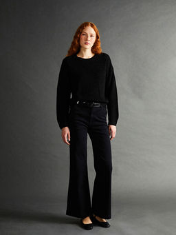 Bisiklet Yaka Parlak G?r?n?ml? Kad?n Triko Kazak