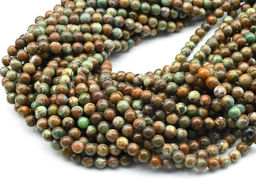 Бусины из хризоколлы шарик 6мм, 39см, 65 бусин Радуга камня