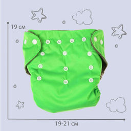 Трусики-подгузник, многоразовый, угольно-бамбуковая ткань, цвет зеленый, от 0-36 мес. - Крошка я фото 4