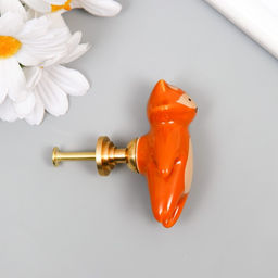 Ручка для шкатулки керамика, металл «Енотик», 6.3×3.5 см