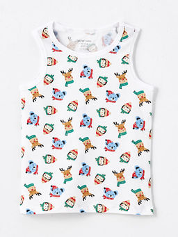 Bisiklet Yaka Bask?l? Erkek Bebek Atlet 3l? - Waikiki фото 2