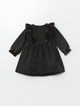 Basic Uzun Kollu K?z Bebek Jean Elbise - Waikiki фото 3