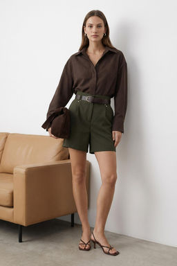 Haki Kemerli City Boy Sort & Bermuda TWOAW26SR00015 - Trendyolmilla фото 9