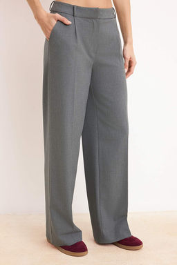 TRENDYOLMILLA Antrasit Palazzo/Extra Genis Paca Dokuma Kumas Pantolon TWOSS23PL00062  фото 15