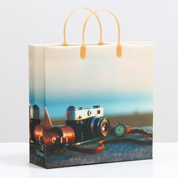 Цена за 10 шт. Пакет Ретро фотоаппарат, мягкий пластик, 30 x 30 см, 120 мкм